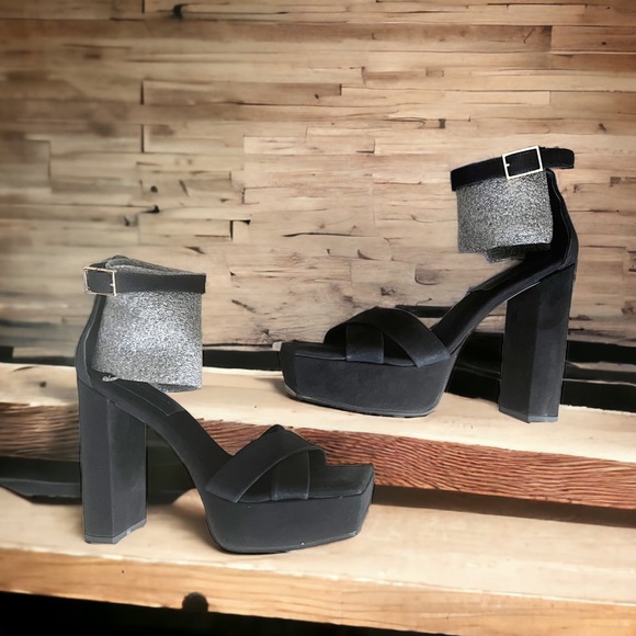 Good American Suede Platform Ankle Strap Sandals Size 11.5 NEW in Box w/Dust Bag - Picture 12 of 12